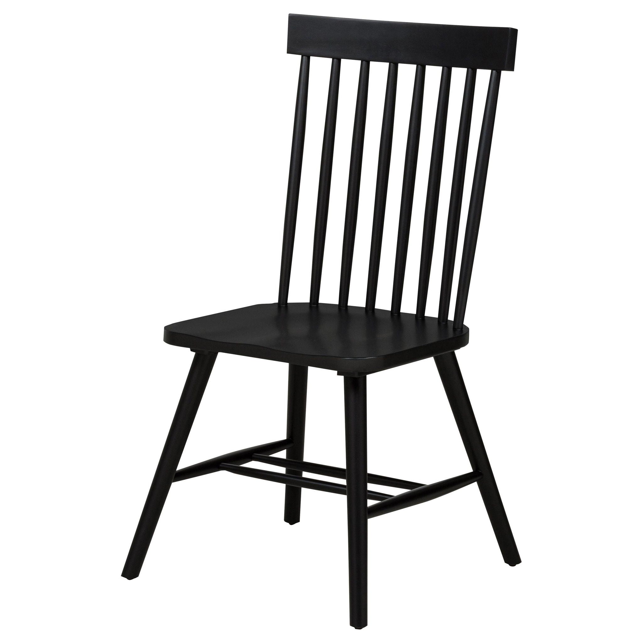 Andrews Windsor Spindle Back Dining Side Chair Black (Set of 2)