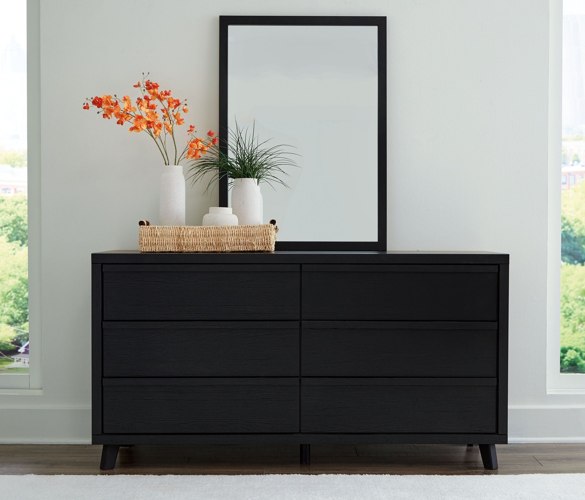 Signature Design by Ashley® Danziar - Black - Dresser And Mirror | Meri Furniture
