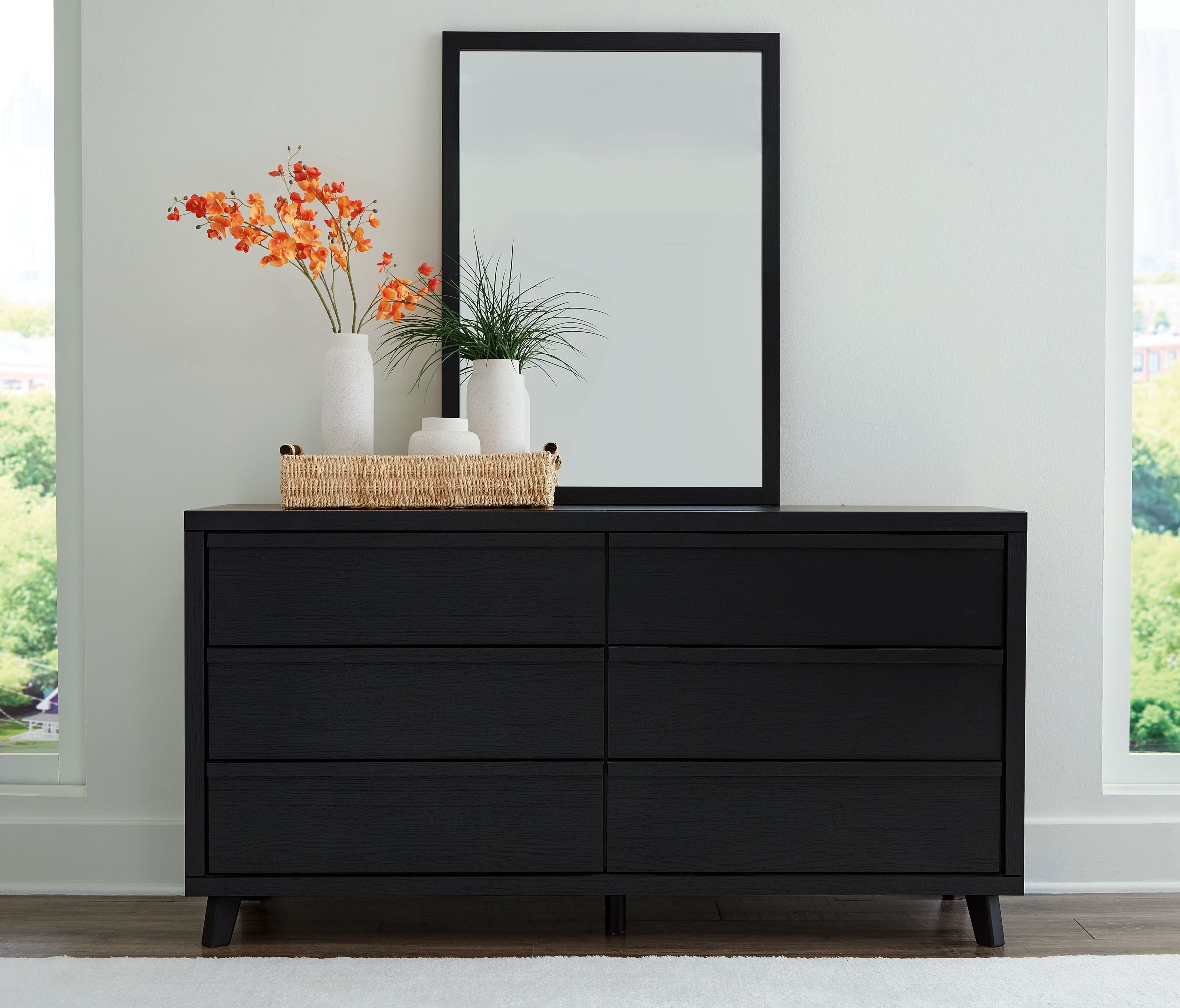 Signature Design by Ashley® Danziar - Black - Dresser And Mirror | Meri Furniture