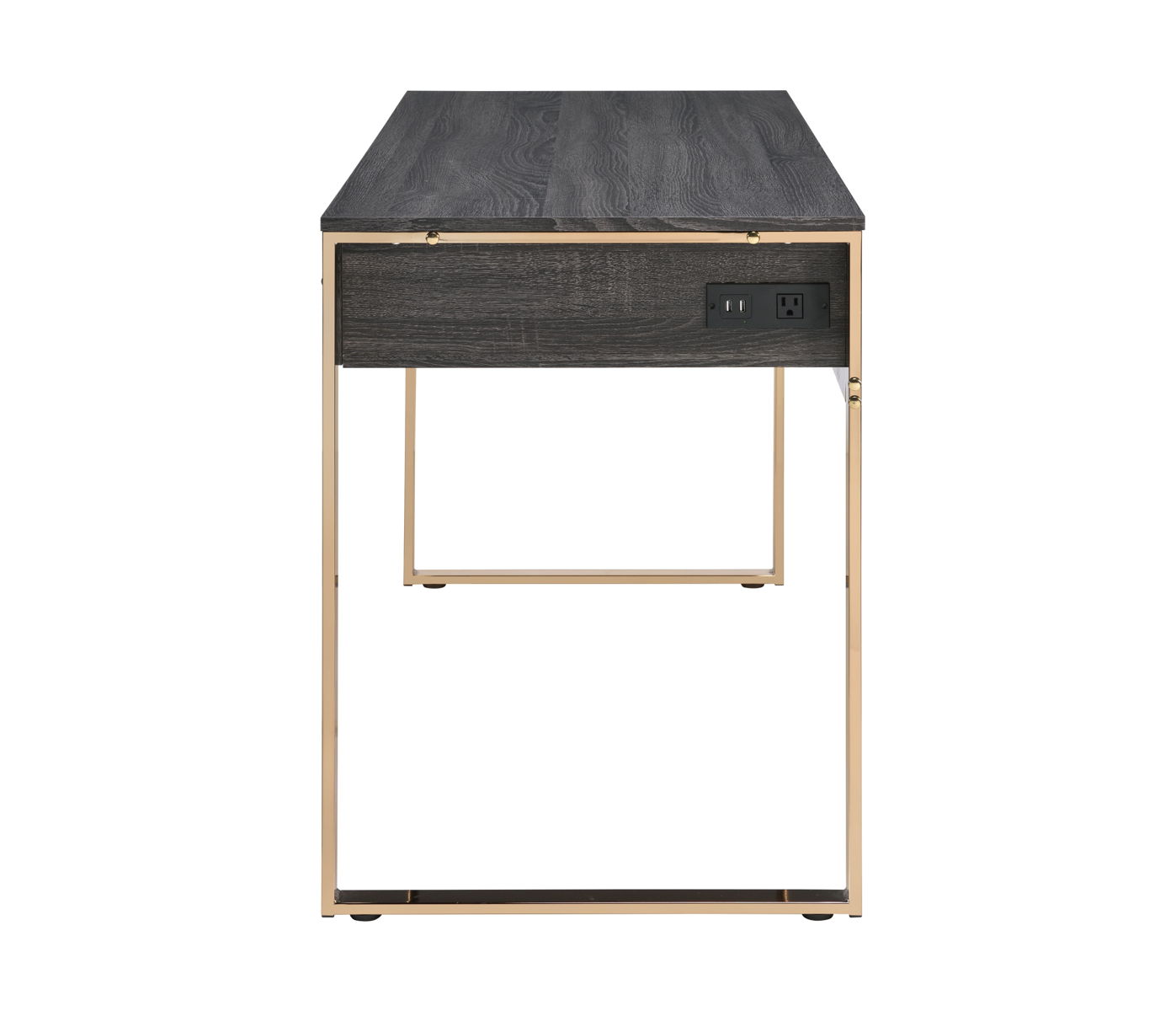 ACME Perle - Vanity Desk - Champagne Gold & Black Finish | Meri Furniture