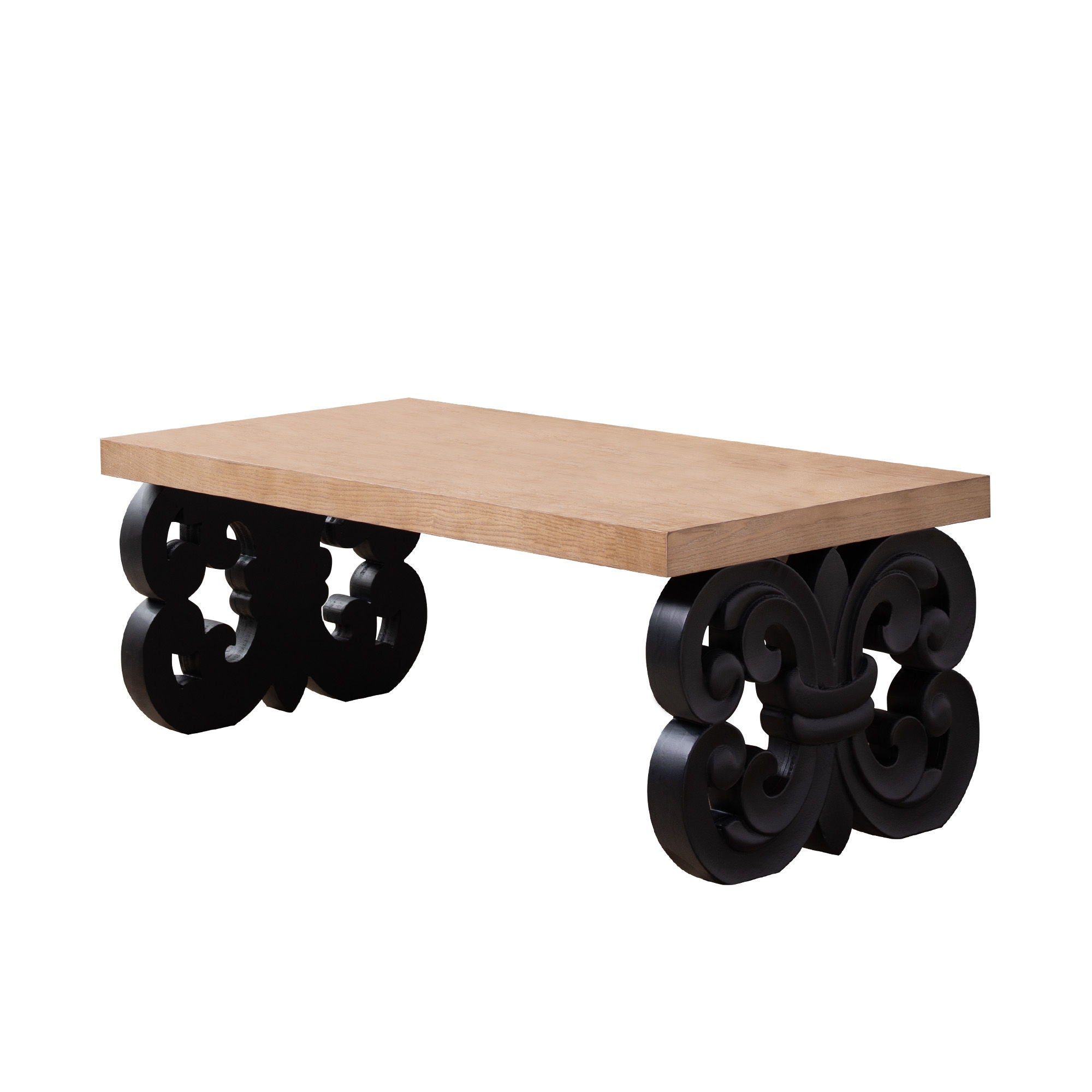 Ornate Scroll Base Coffee Table