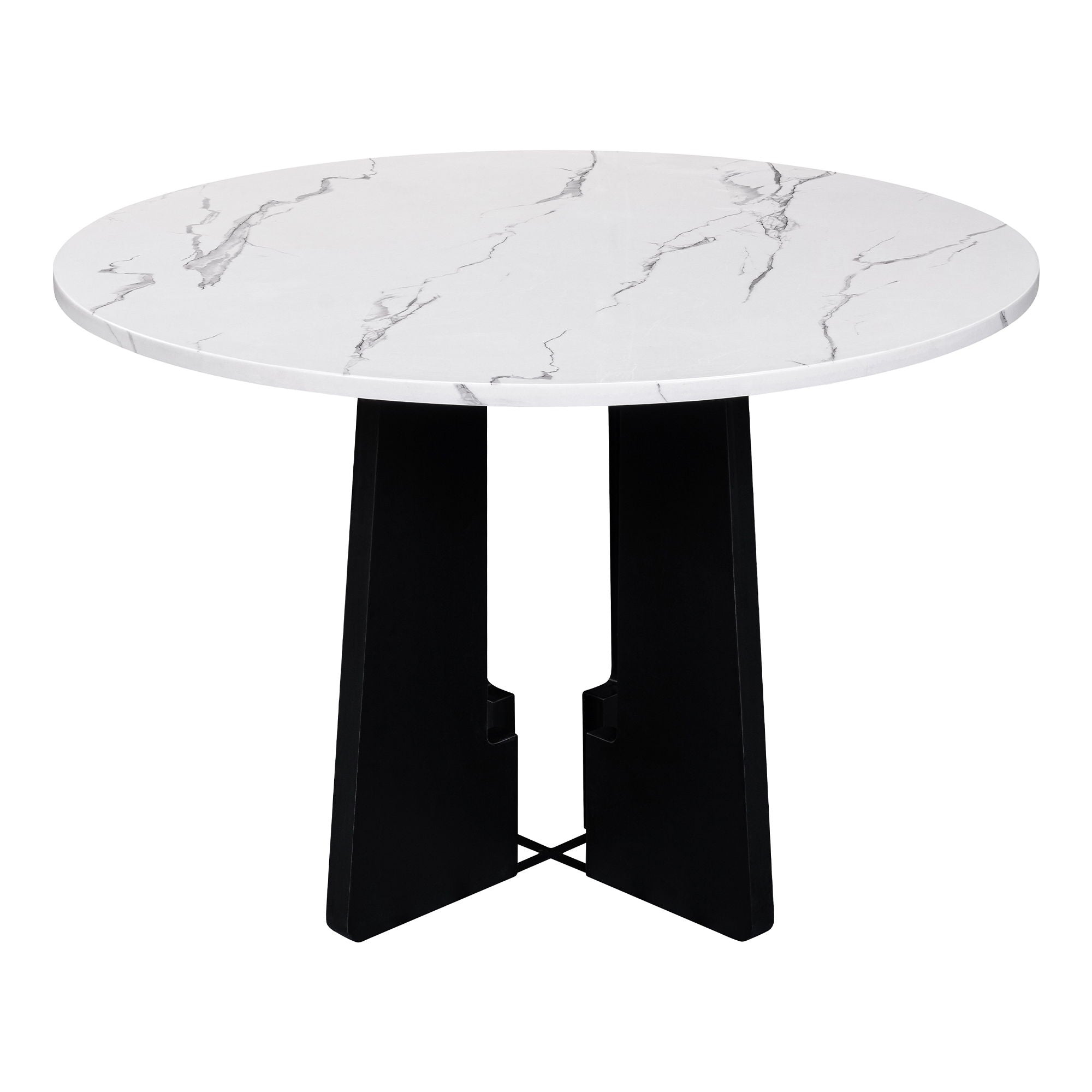 5 Piece Round Dining Table Set, Dining Table And 4 Upholstered Chairs For Dining Room, Kitchen Room, Living Room - White / Gray