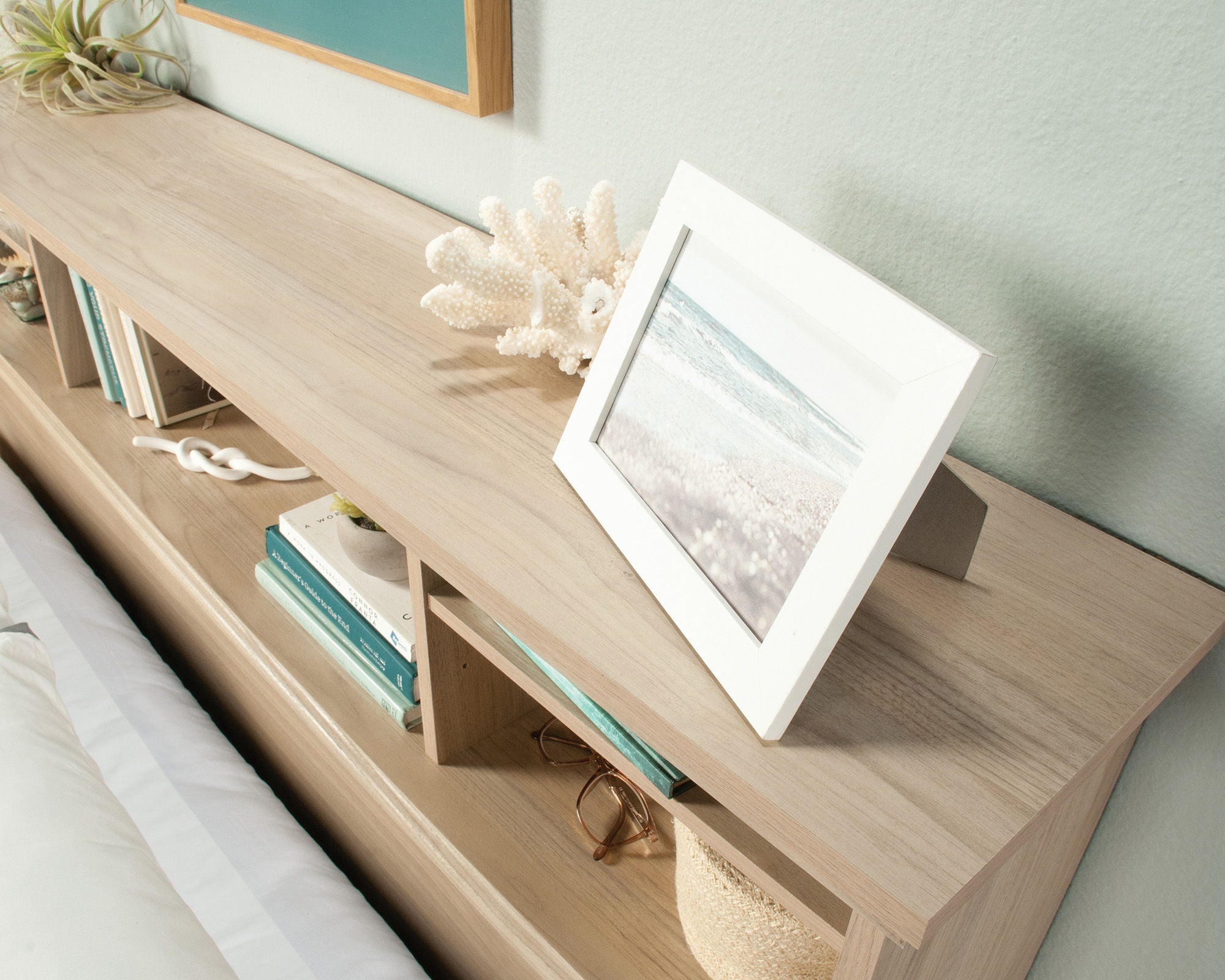 Full/Queen Bookcase Headboard Harvest Walnut