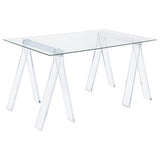 Amaturo - Glass Top Acrylic Writing Desk - Clear