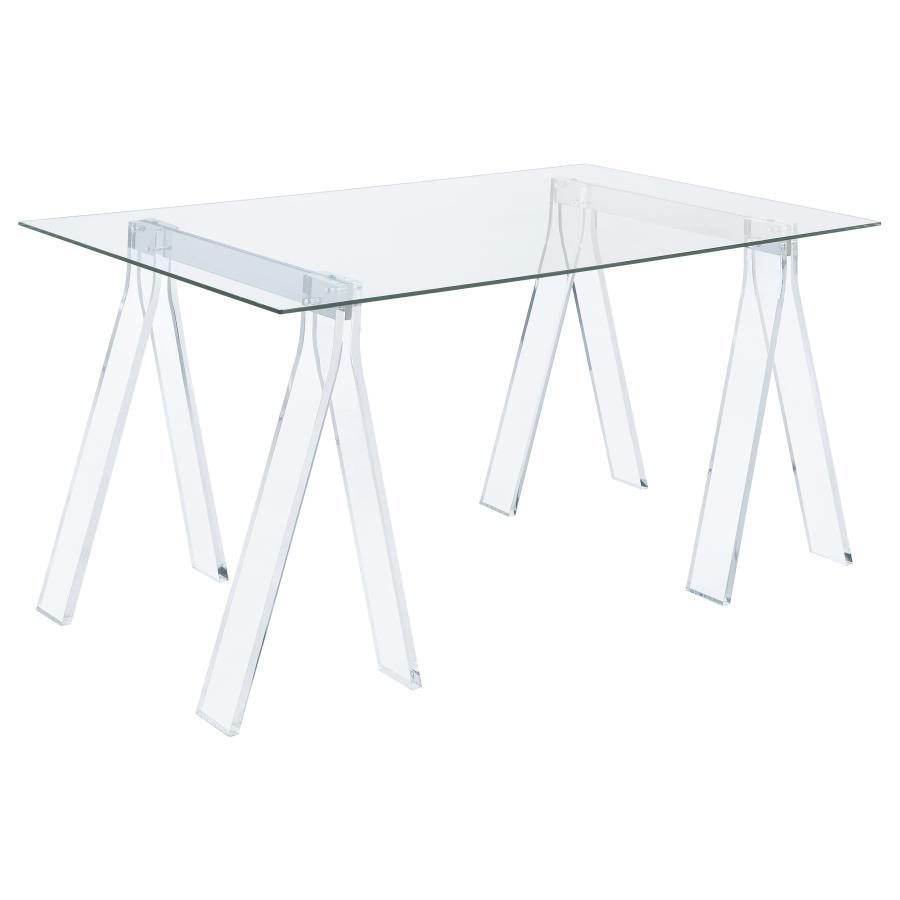 Coaster Fine Furniture Amaturo - Glass Top Acrylic Writing Desk - Clear | Meri Furniture