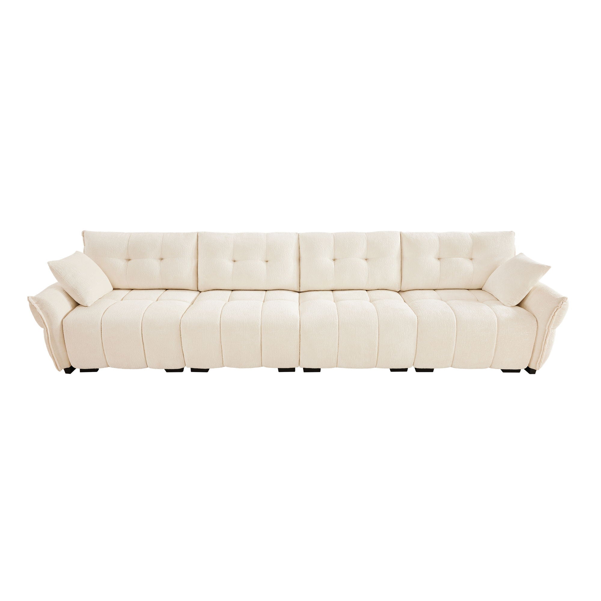 Modern Sofa & Pillows, Textured Cover, High Rebound Cushions
