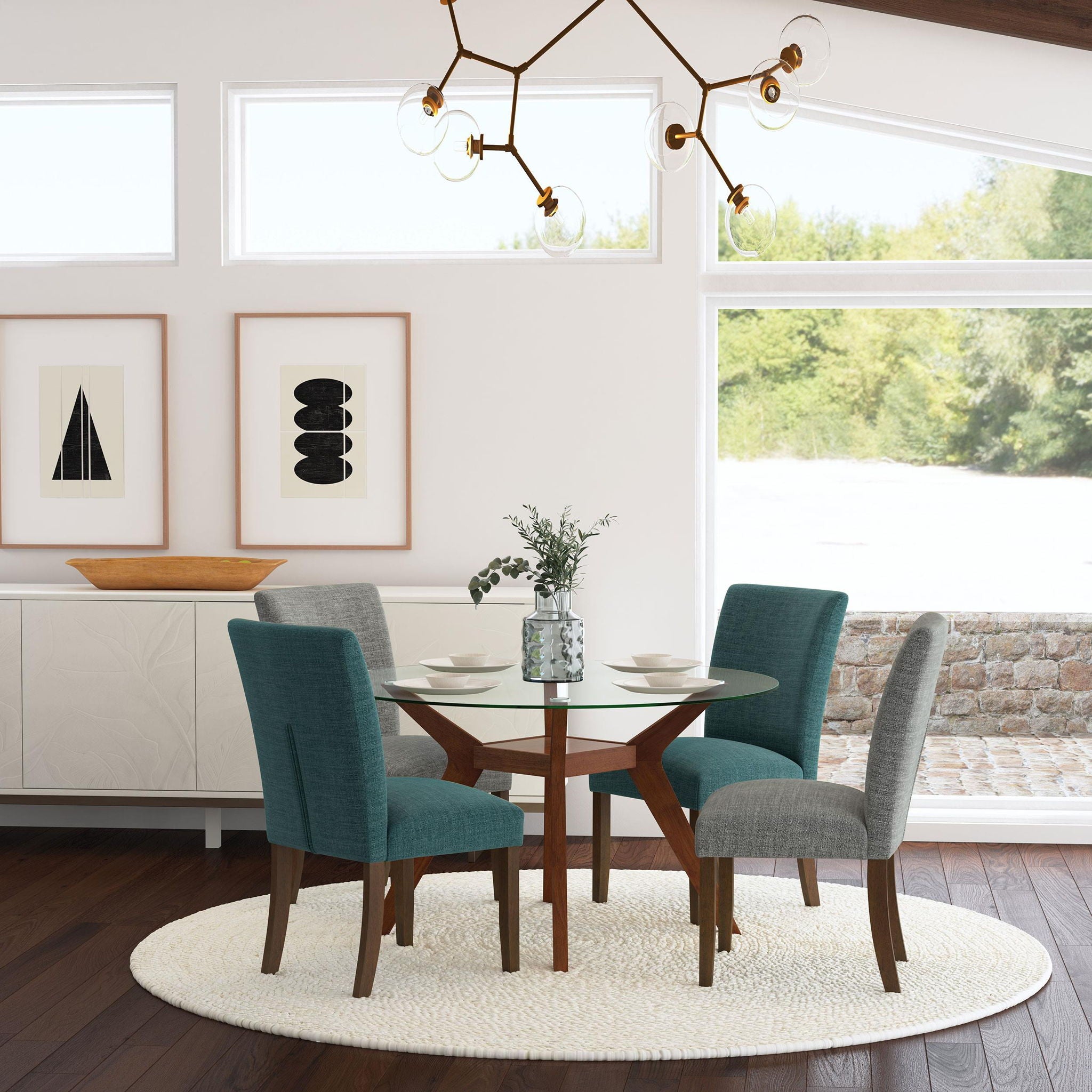 Paxton Upholstered Dining Side Chair Grey (Set of 2)