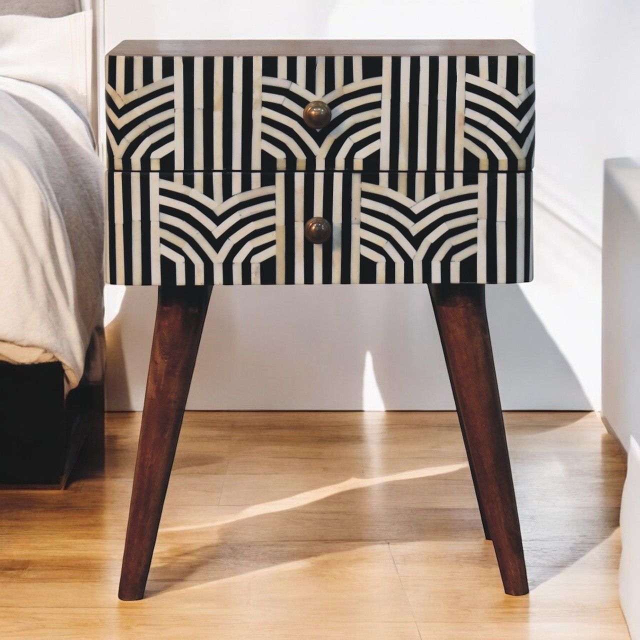 Edessa Bone Inlay Bedside