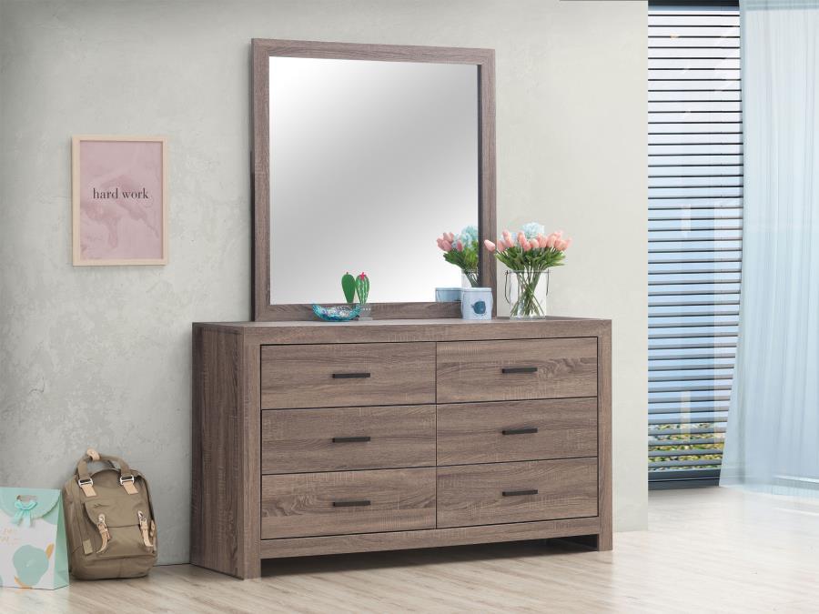 Coaster Fine Furniture Brantford - 6-Drawer Dresser With Mirror | Meri Furniture