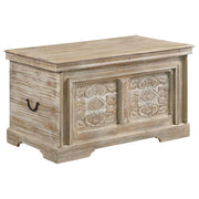 Coaster Fine Furniture Nilay - Wood Storage Trunk - White Washed And Black | Meri Furniture