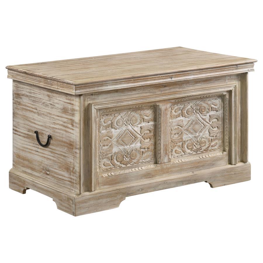 Coaster Fine Furniture Nilay - Wood Storage Trunk - White Washed And Black | Meri Furniture