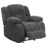 Weissman - Upholstered Padded Arm Glider Recliner - Gray