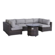 Wicker Outdoor Lounge Set With Cushions And Fire Pit