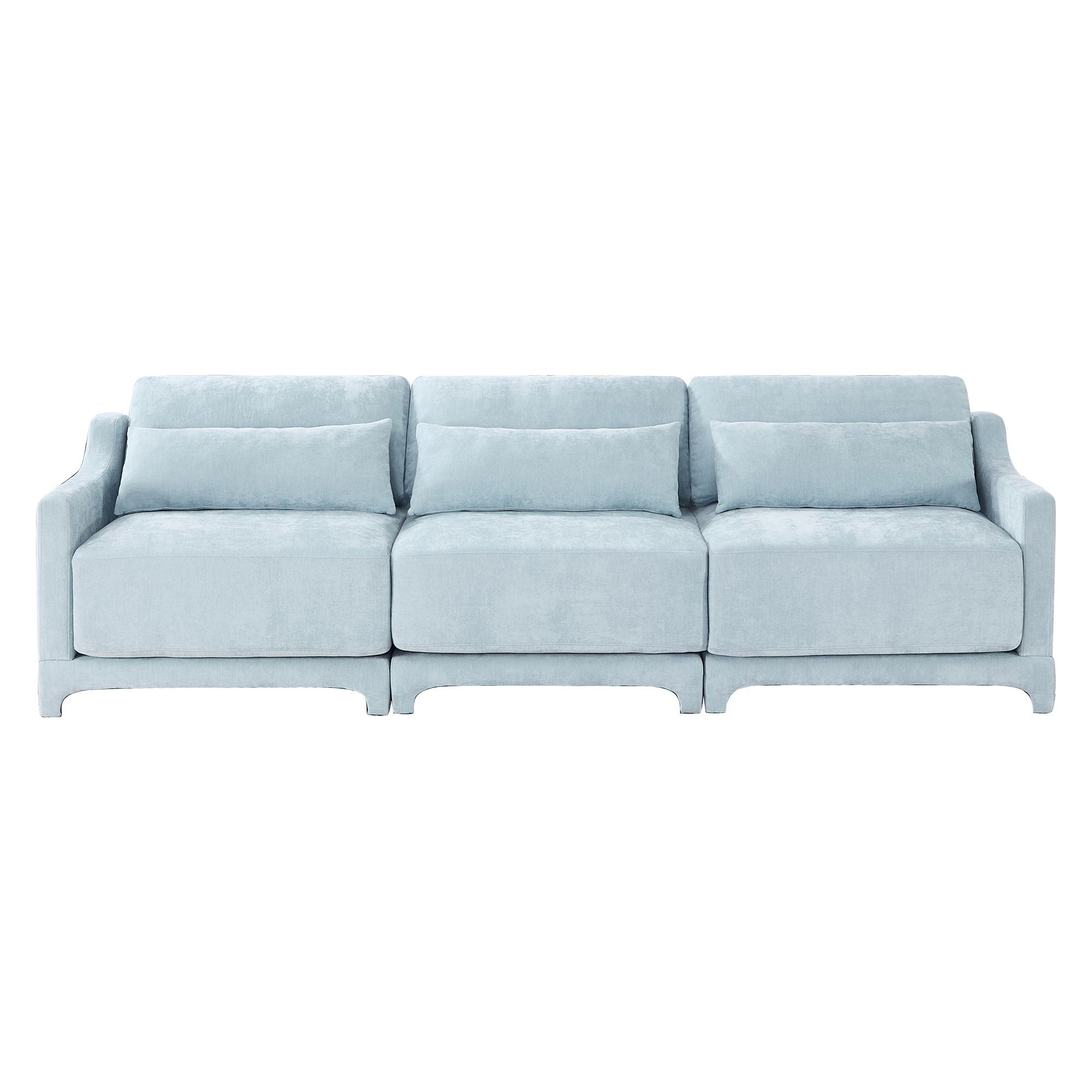 Elegant Sofa With Ergonomic Design And Lumbar Pillows