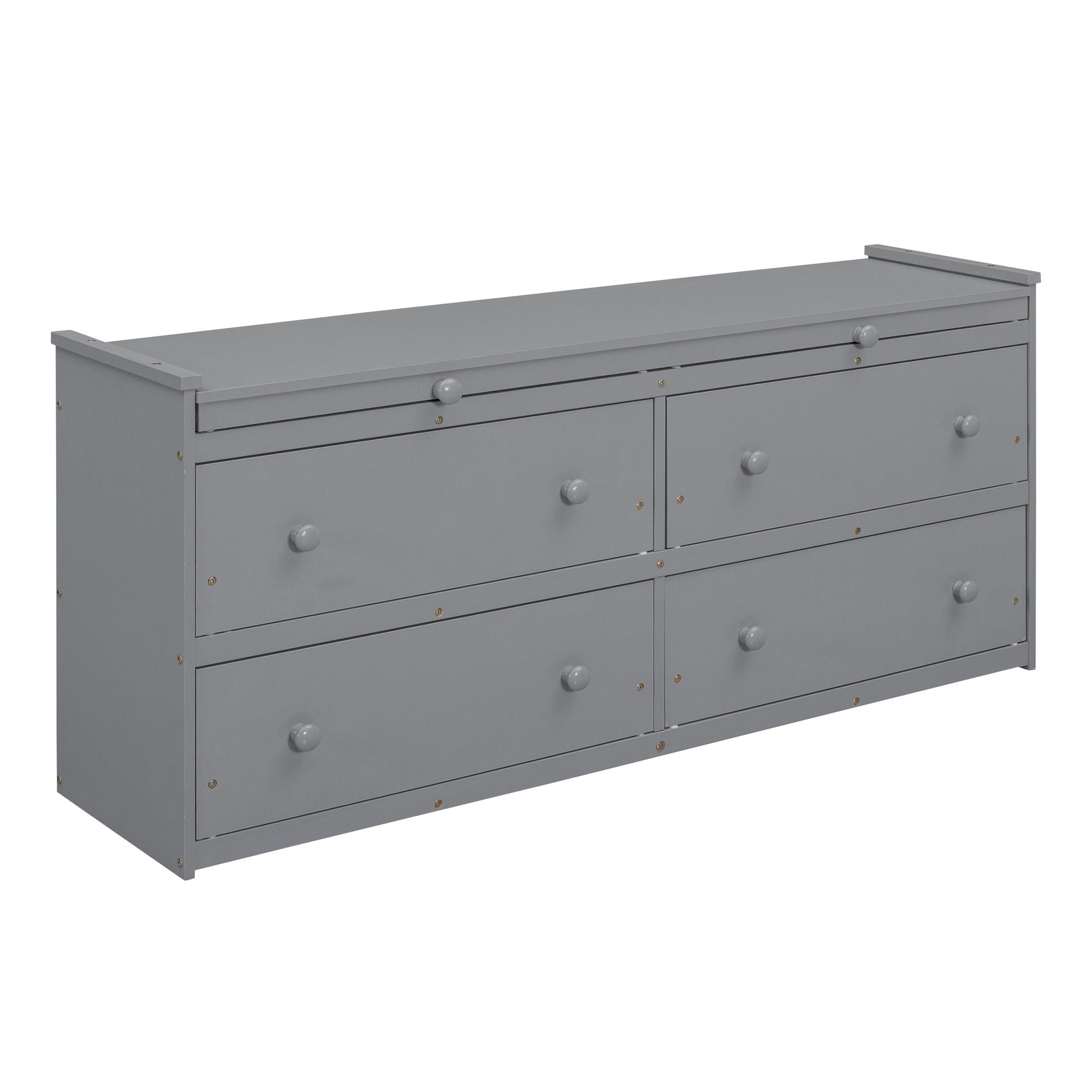 Loft Bed With Retractable Writing Desk And 4 Drawers, With Lateral Portable Desk And Shelves