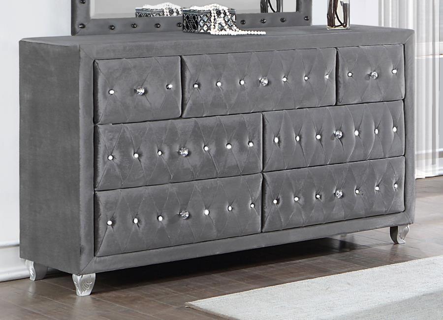 Coaster Fine Furniture Deanna - 7-Drawer Upholstered Dresser | Meri Furniture