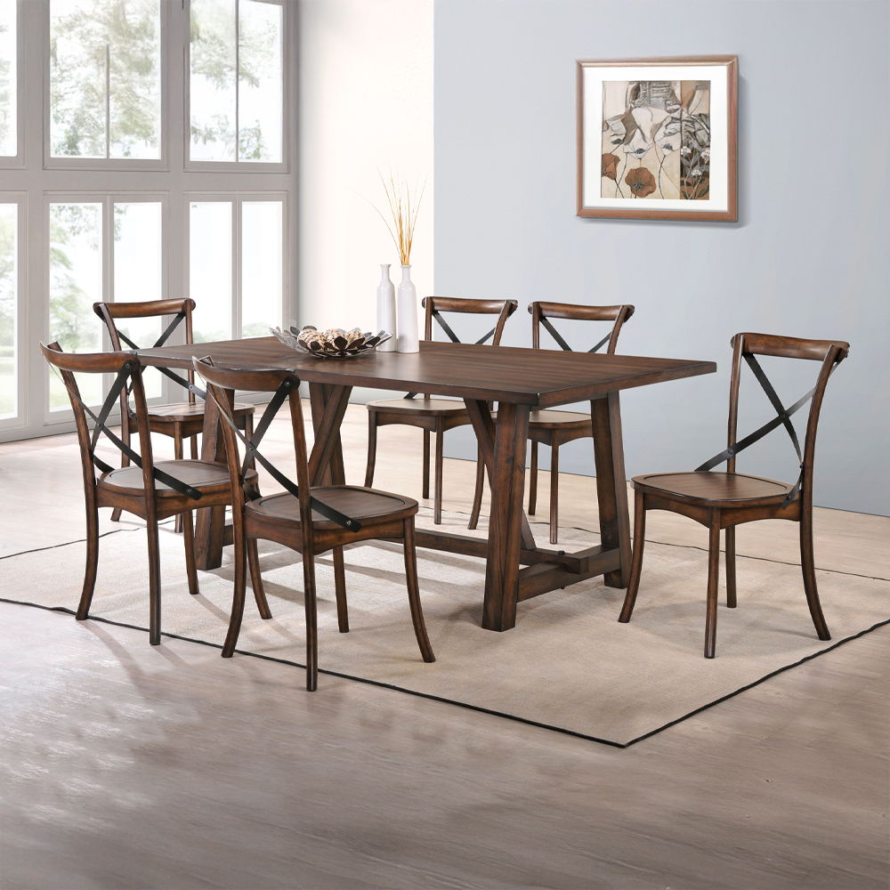 Kaelyn - Side Chair Set of 2) - Dark Oak & Black Metal