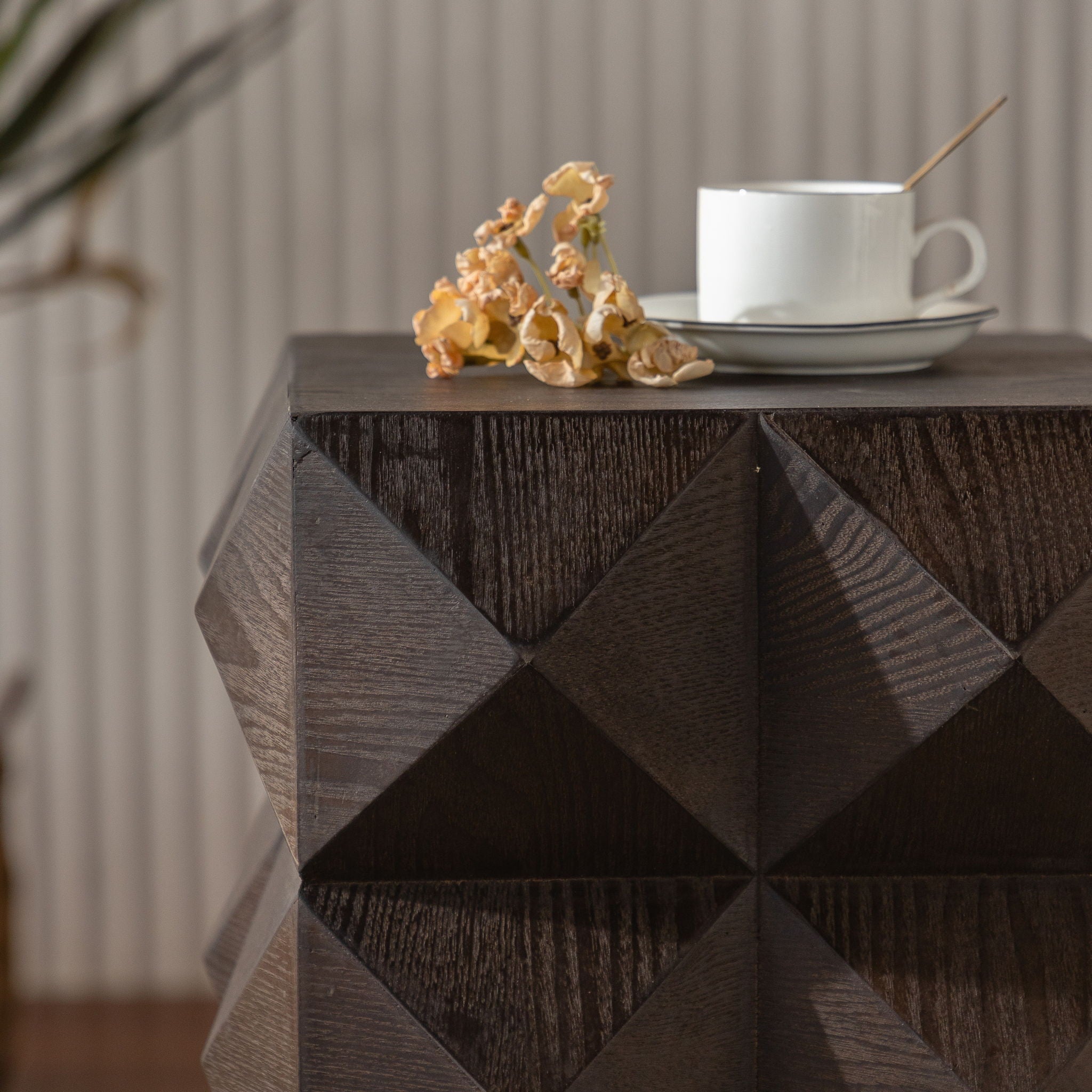 Side Table With 3D Embossed Pattern Design