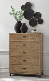 Tomtyn - Light Brown - Five Drawer Chest