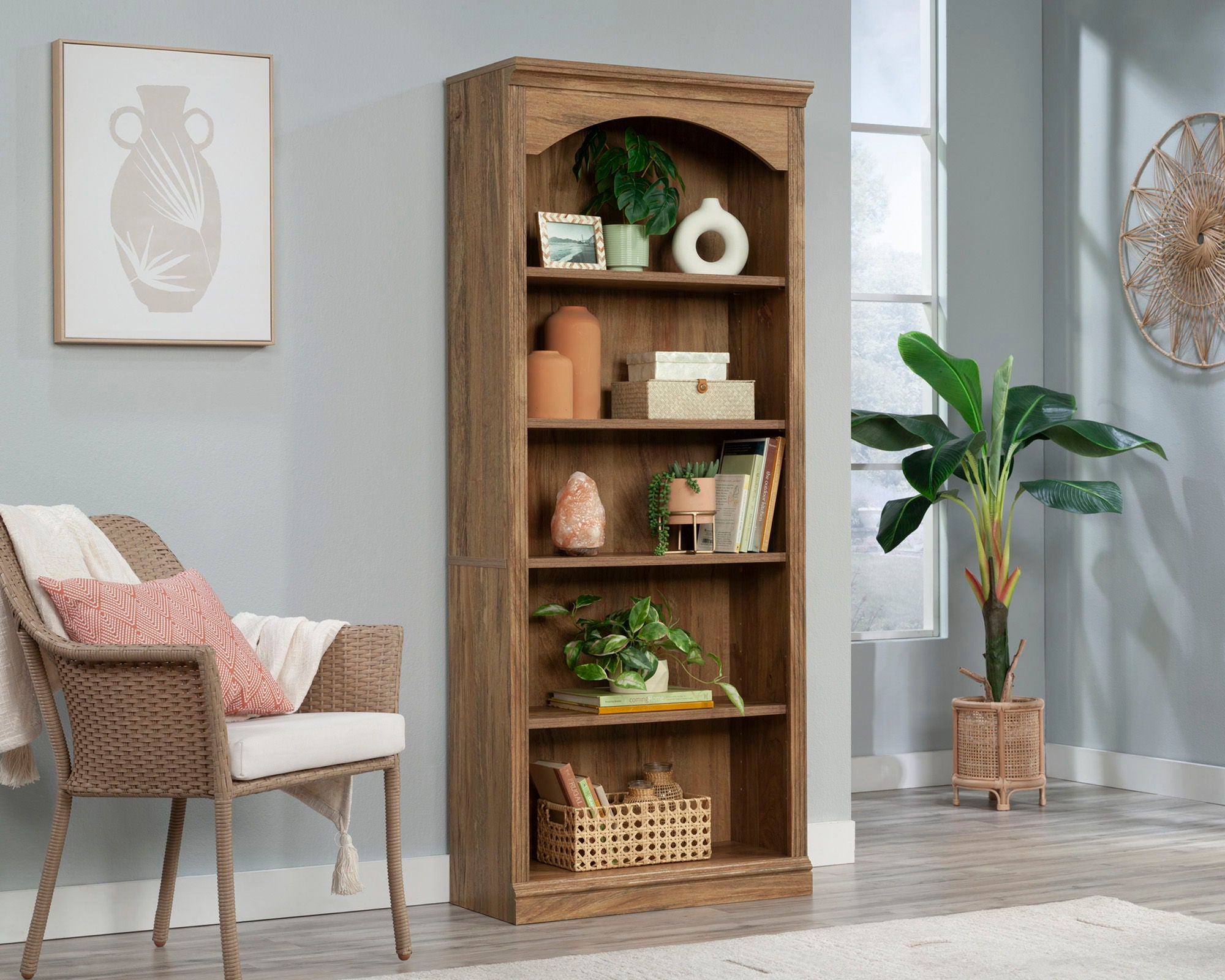 5-Shelf Bookcase in Sindoori Mango