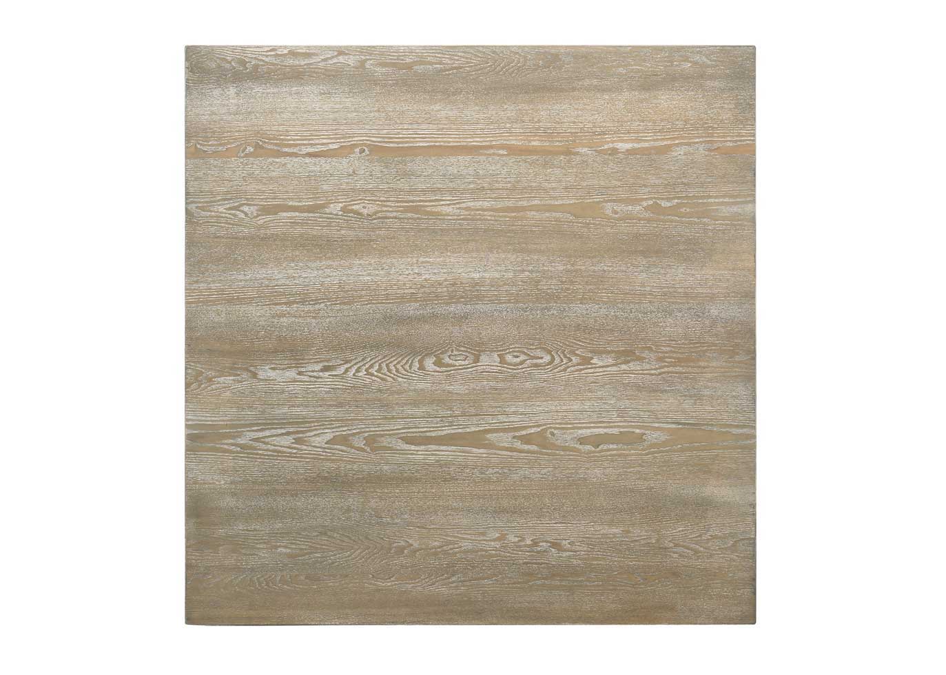 Modern Farmhouse Square Counter Table Solid Wood Rubberwood Antique Finishing Rustic Look Distressed Look Wire Brushed For 4 Seaters - Grayish Brown