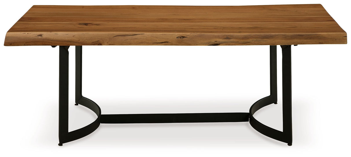 Fortmaine - Brown / Black - Rectangular Cocktail Table