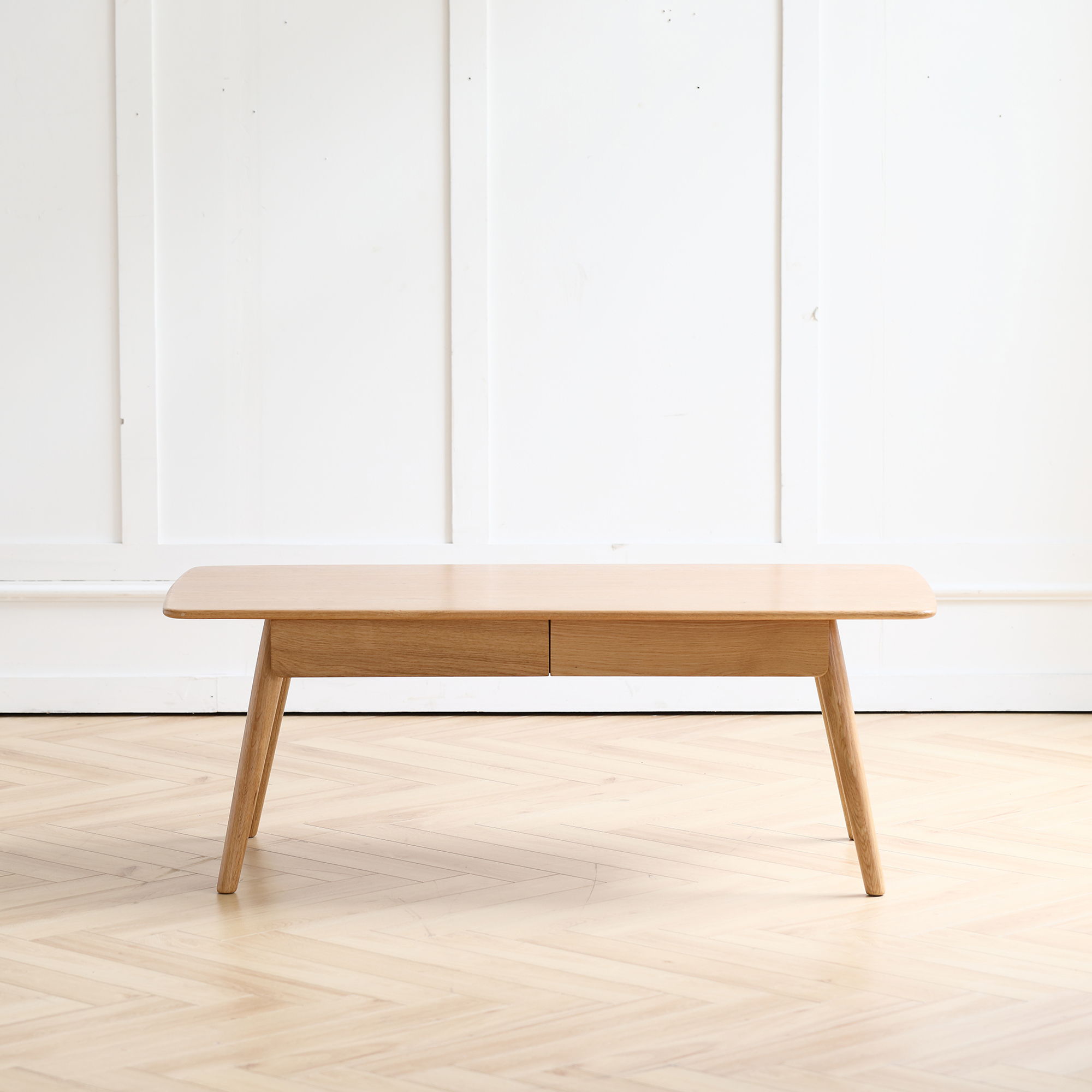 Low Table, Coffee Table With Storage Shelf - Natural