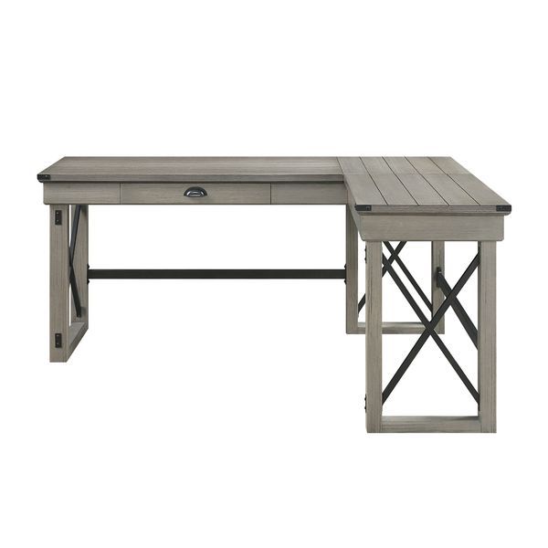 ACME Corner Writing Desk Orientation: "L" Shape Left Top Storage: 1 DrawerSlatted BaseFull Extension Drawer GlideSide Metal Drawer GlideFelt Lined Drawer | Meri Furniture