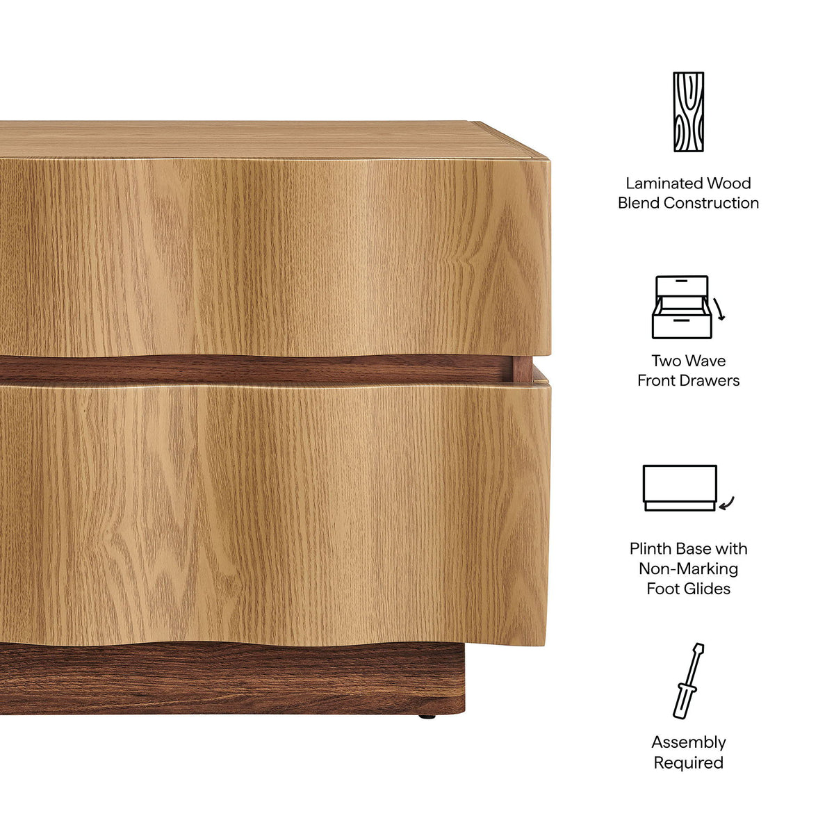 Isola 2 Drawer Nightstand by Modway