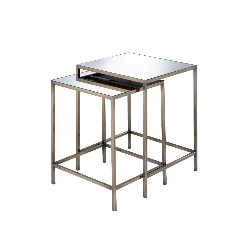 ACME Yumia - Coffee Table - Antique Brass & Mirror | Meri Furniture
