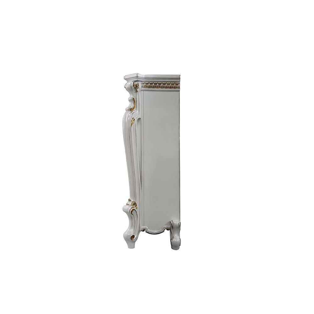 ACME Add a focal piece into any room with the ornate Picardy fireplace in a oak finish. The elaborate details of the mantel include winding carvings, medallion, and carved trim on top. | Meri Furniture