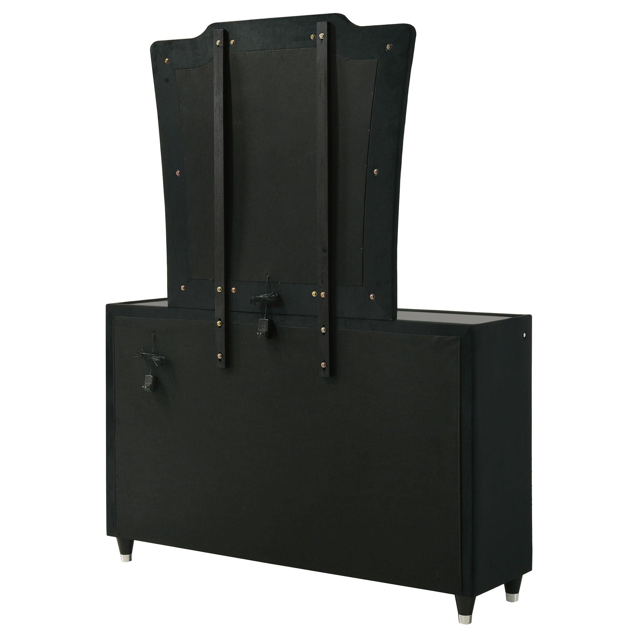 Lorient 8-drawer LED Dresser with Mirror Black