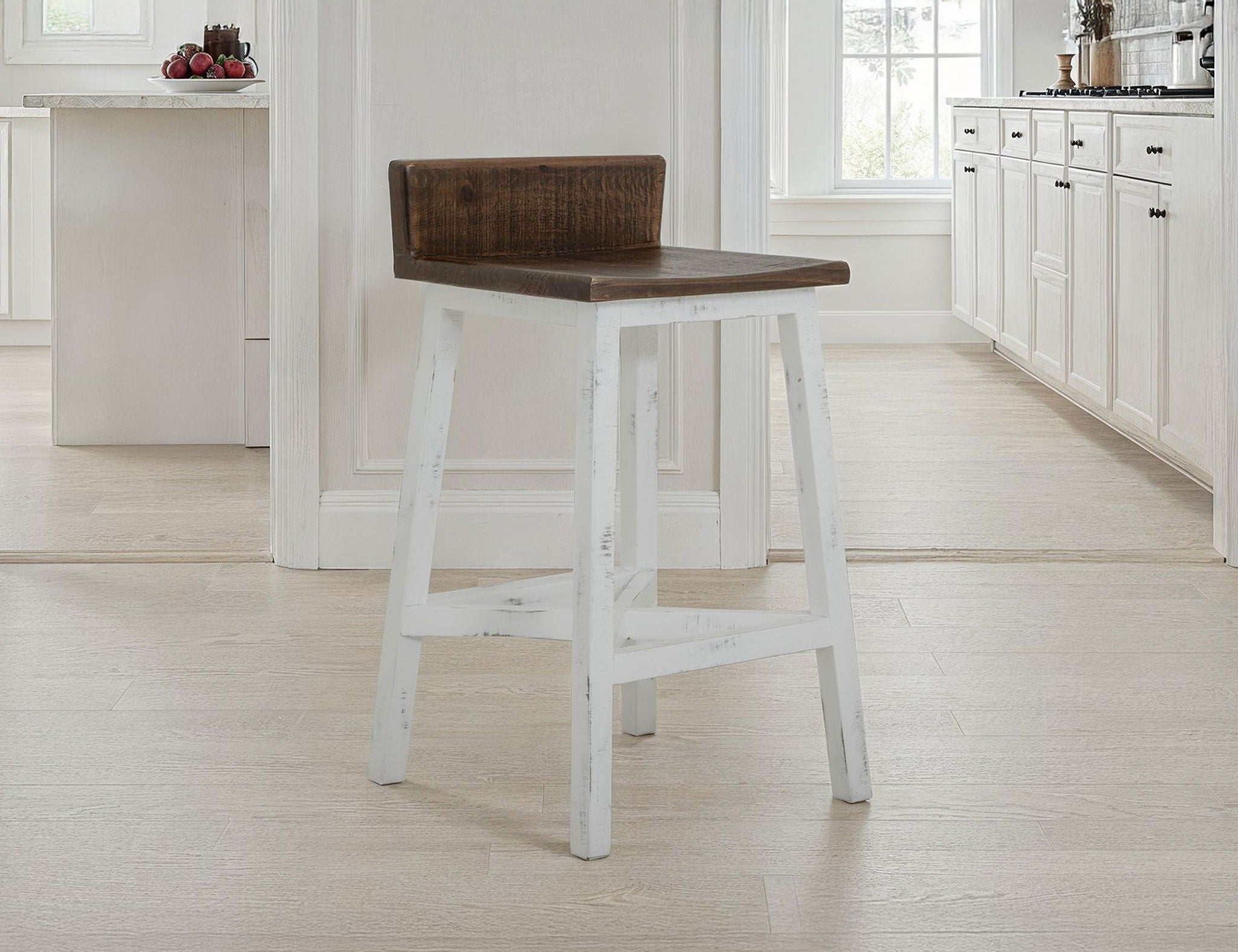Pueblo - Wooden Seat & Base Stool (Set of 2)