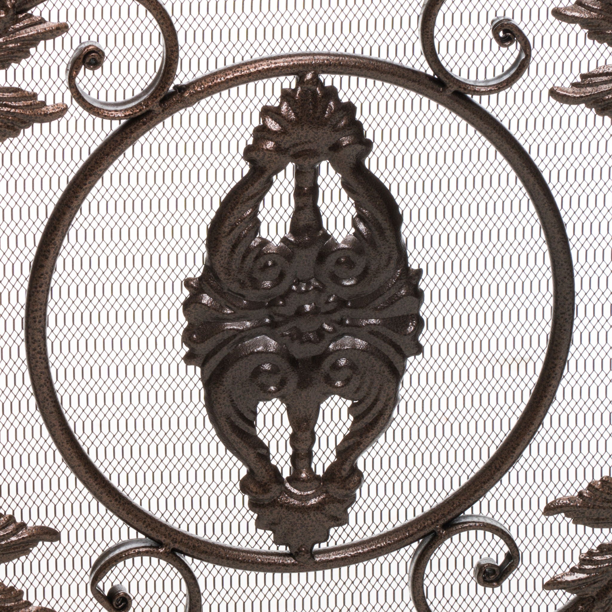 Mariella - Traditional Floral Iron Fireplace Screen With Ornate Design