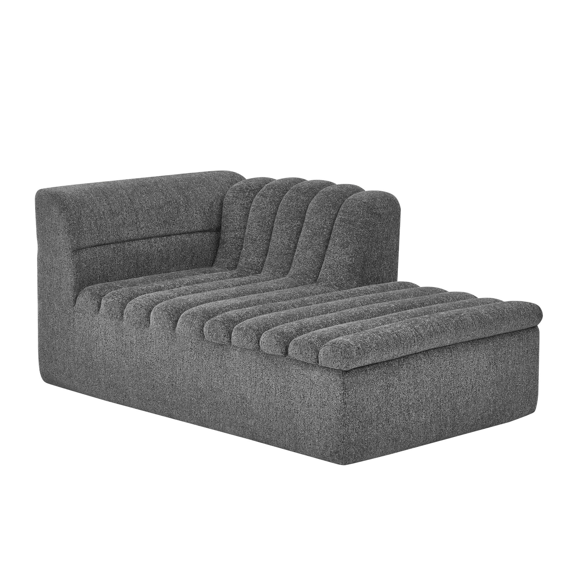 Upholstered L-Shaped Modular Sectional Sofa With Chaise, Wave-Shaped Armrest