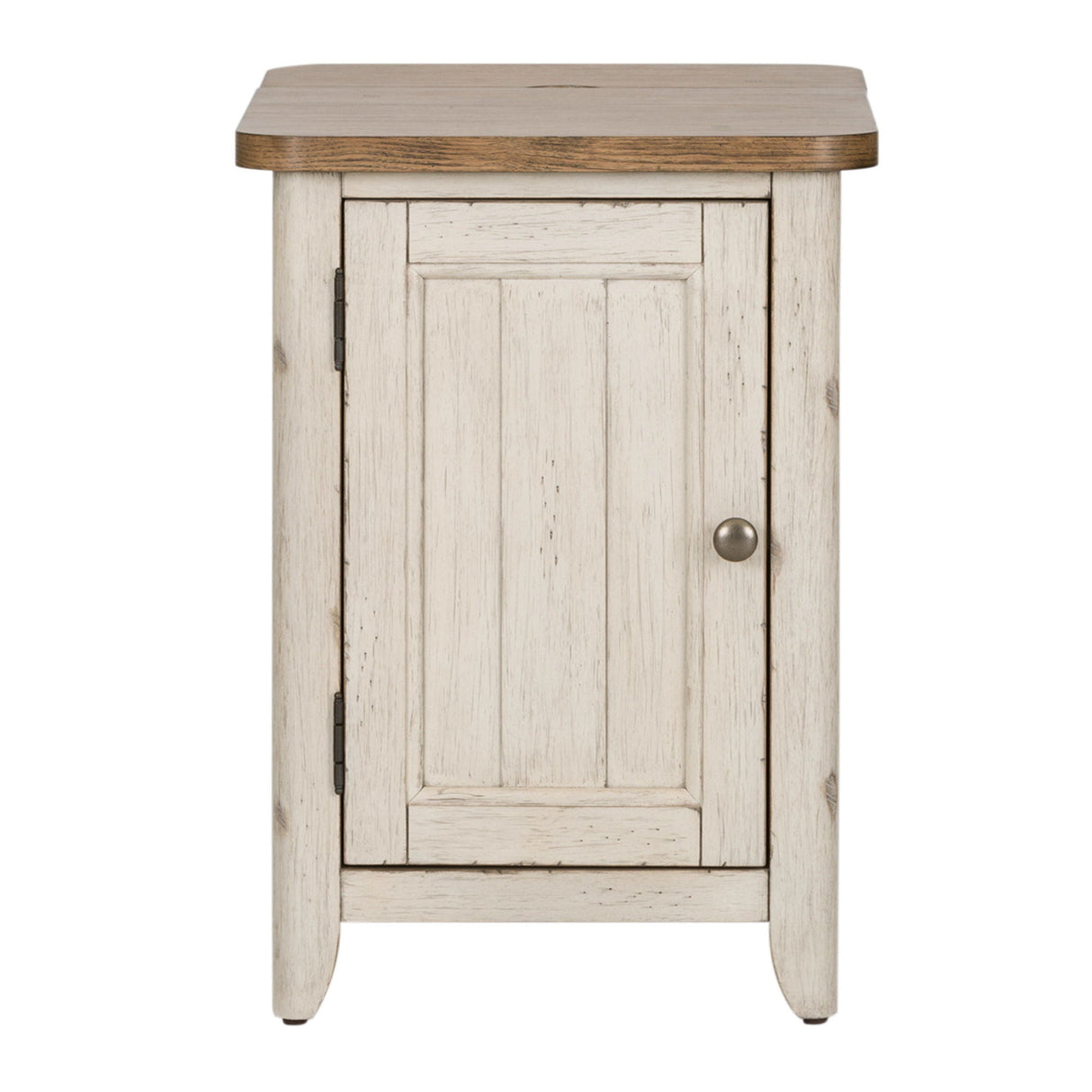 Liberty Furniture Farmhouse Reimagined - Door Chair Side Table With Charging Station - White | Meri Furniture