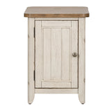 Liberty Furniture Farmhouse Reimagined - Door Chair Side Table With Charging Station - White | Meri Furniture