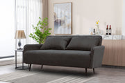 Lawson 61"W Black Fabric Convertible Loveseat Sleeper with Pillows