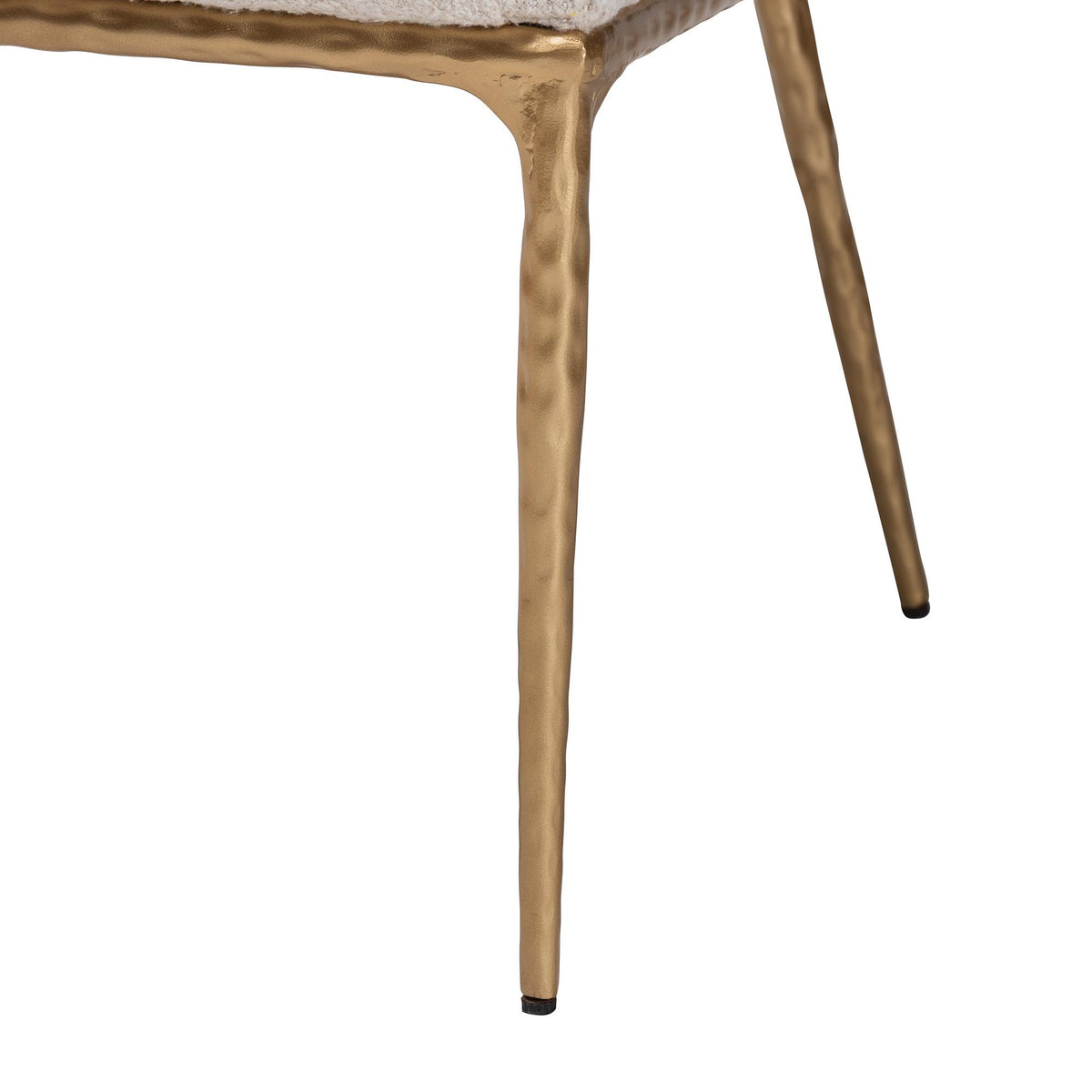 Nalima Dining Chair - Modern Boucle Accent Side Chair with Hand-Forged Metal Frame and Wingback Seat