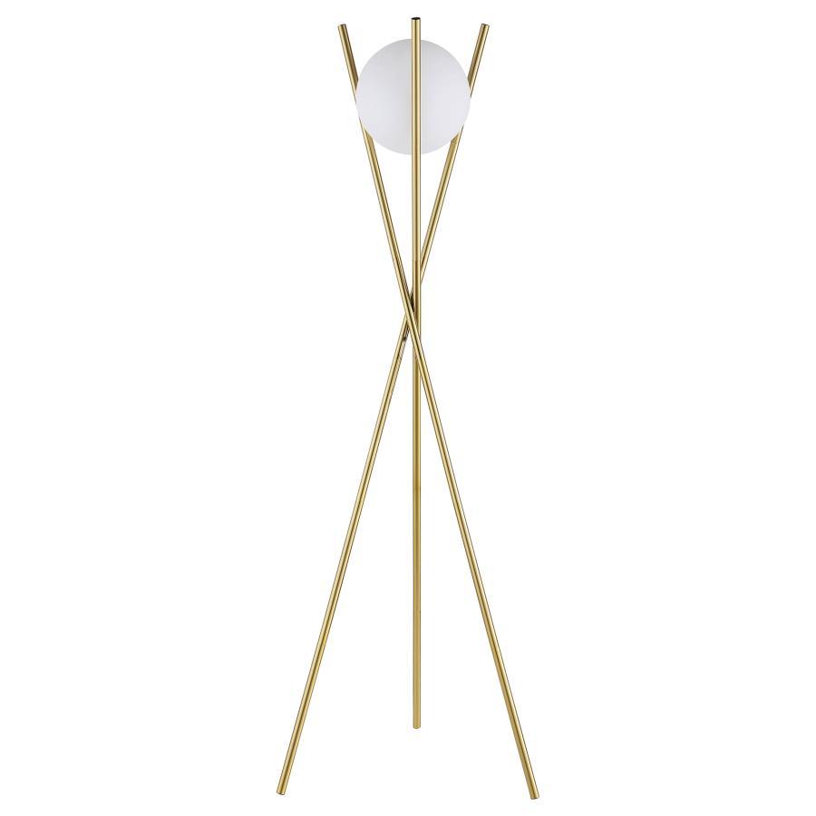 Coaster Fine Furniture Yamileth - Spherical Bulb Metal Tripod Floor Lamp - Gold | Meri Furniture