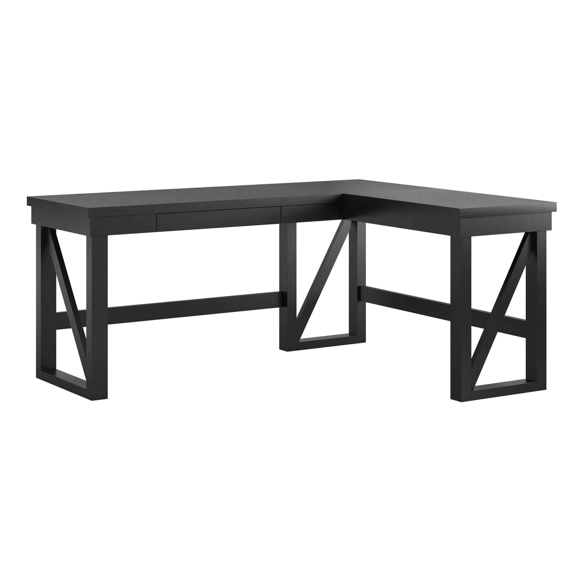 Crestwood - Lift Top L Desk - Black