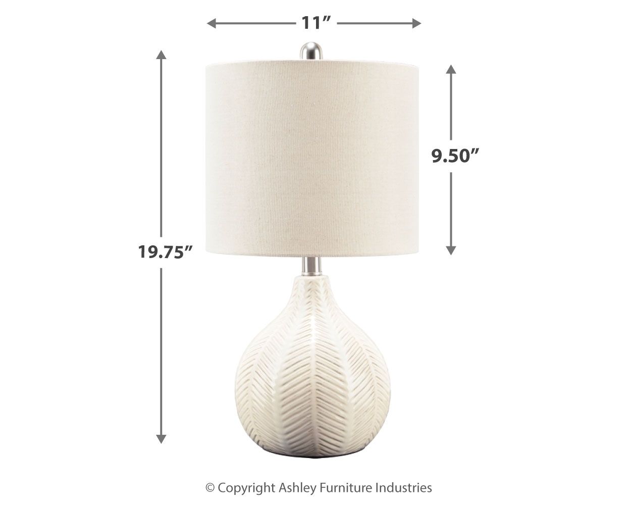 Ashley Furniture Rainermen - Off White - Ceramic Table Lamp | Meri Furniture