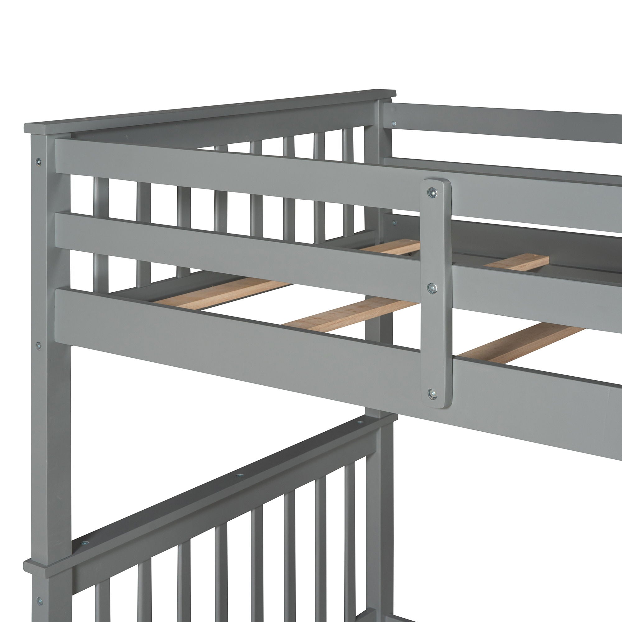 Bunk Bed With Ladders And 2 Storage Drawers