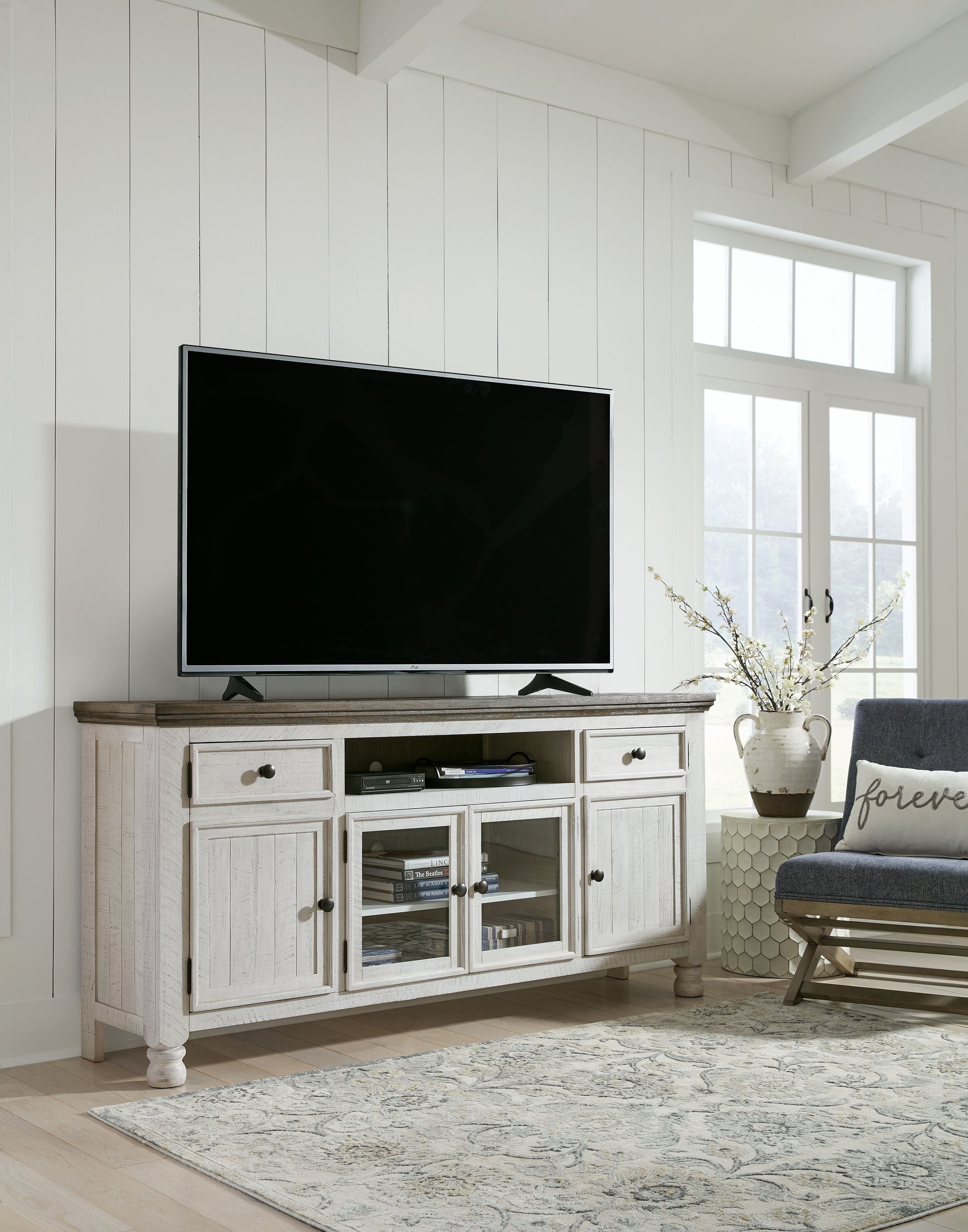 Signature Design by Ashley® Havalance - Brown / Beige - Extra Large TV Stand - 4 Doors | Meri Furniture