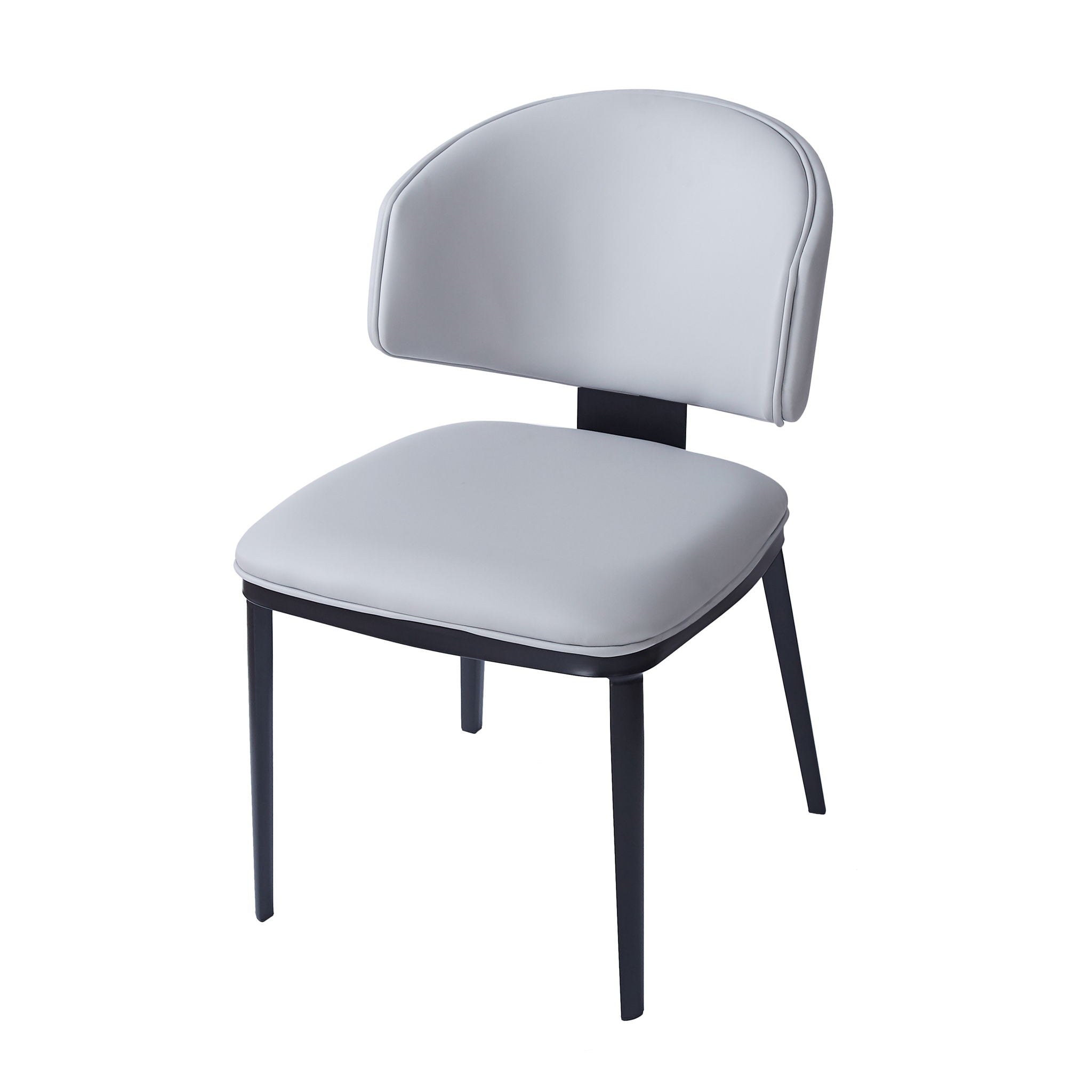 5 Pieces Modern Faux Leather And Metal Dining Set