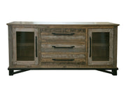 International Furniture Direct Loft Brown - Buffet With 3 Drawer / 2 Doors - Two Tone Gray / Brown | Meri Furniture