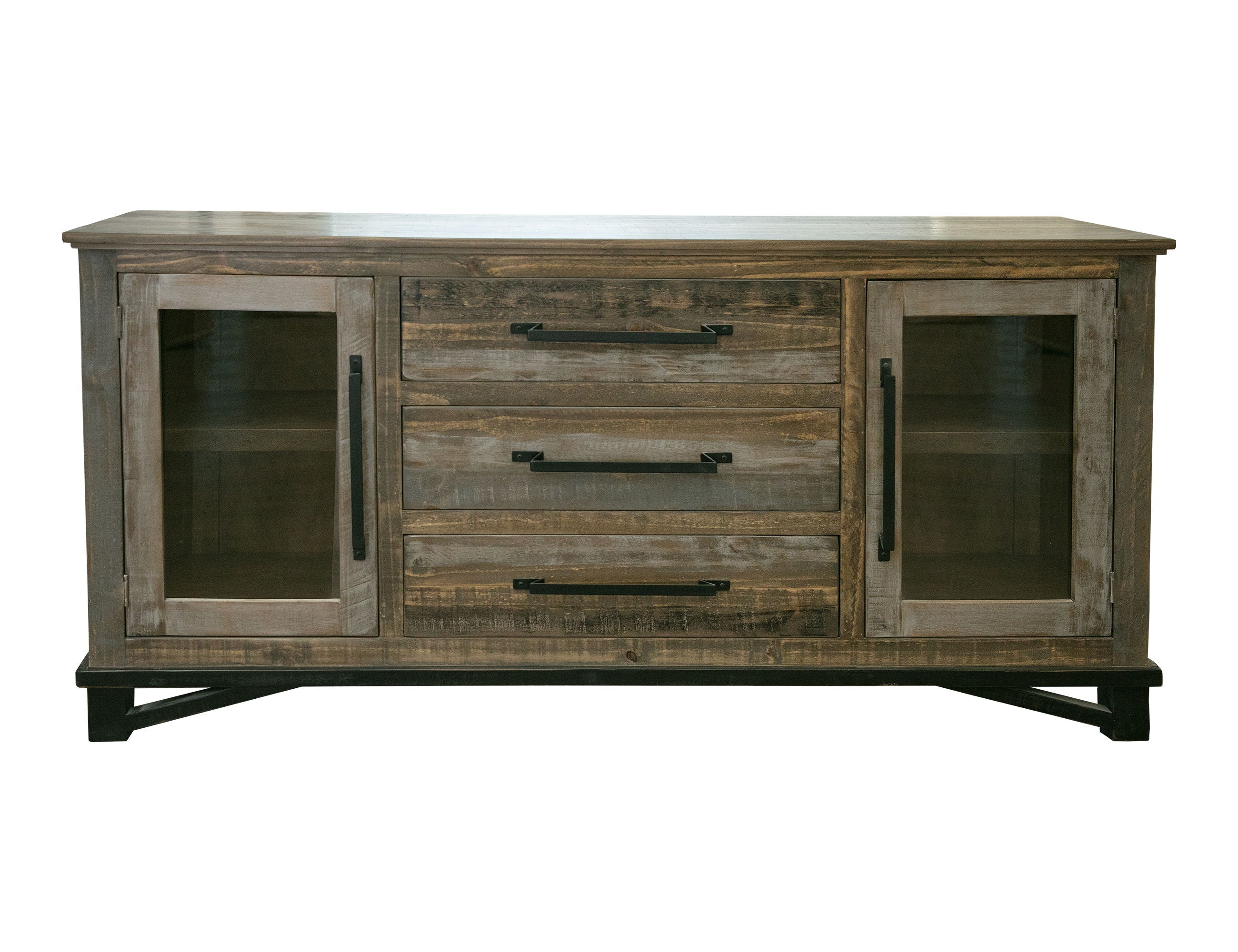 International Furniture Direct Loft Brown - Buffet With 3 Drawer / 2 Doors - Two Tone Gray / Brown | Meri Furniture