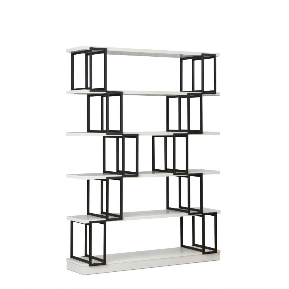 ACME Verne - Bookshelf - White & Black | Meri Furniture