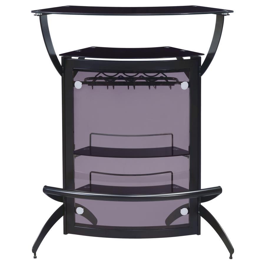 Coaster Fine Furniture Dallas - 2-Shelf Curved Freestanding Home Bar Cabinet | Meri Furniture