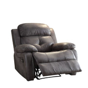 ACME Ashe - Recliner - Gray Polished Microfiber | Meri Furniture